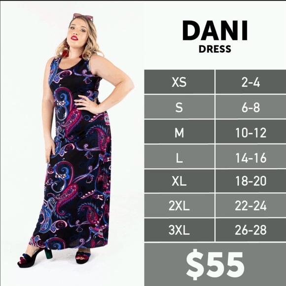 LuLaRoe Dani Maxi Dress - 3XL - Picture 3 of 3